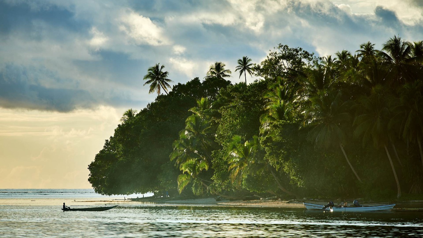 Lagoon and palm island