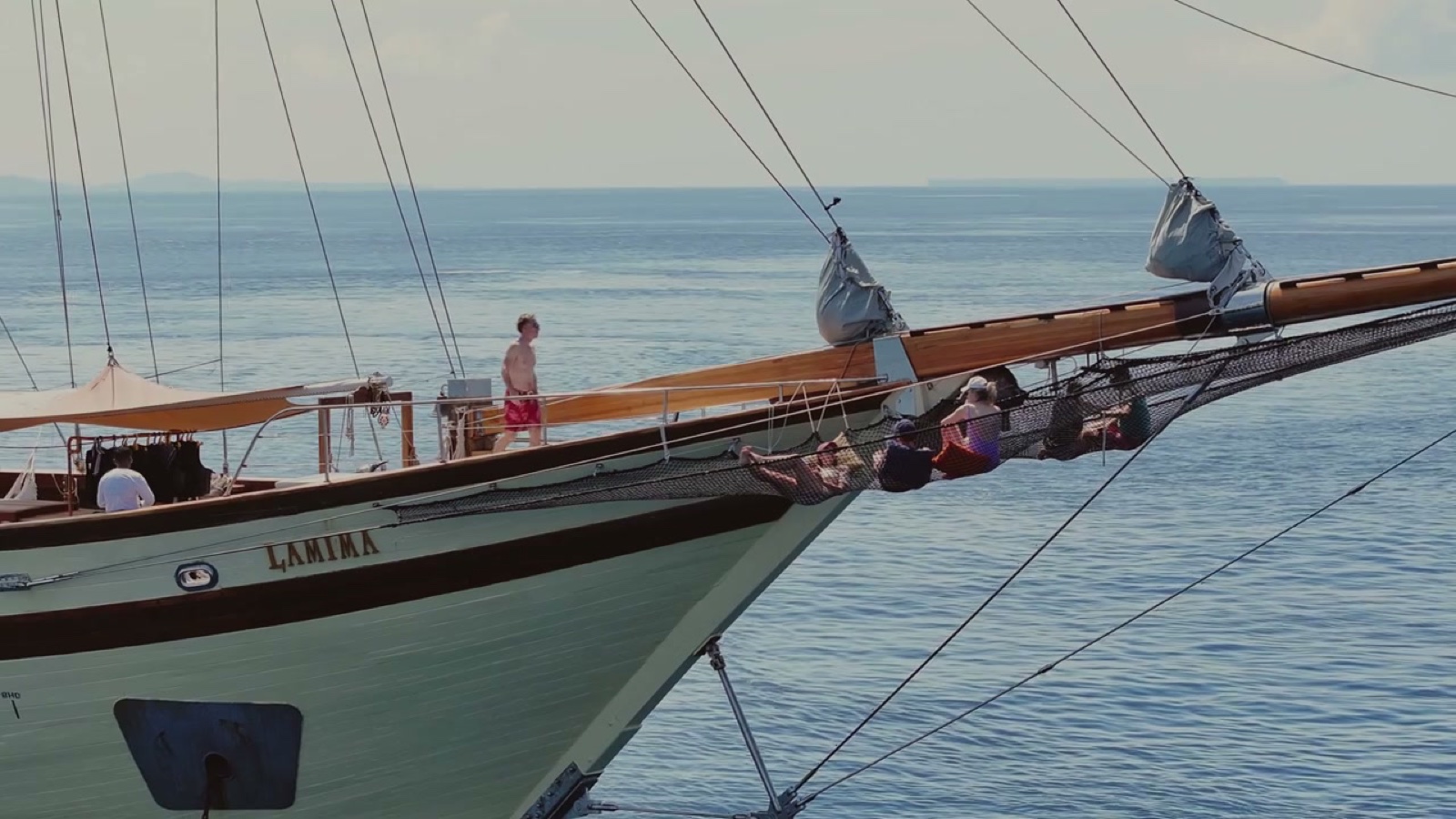 Life aboard, open sea from the bowsprit